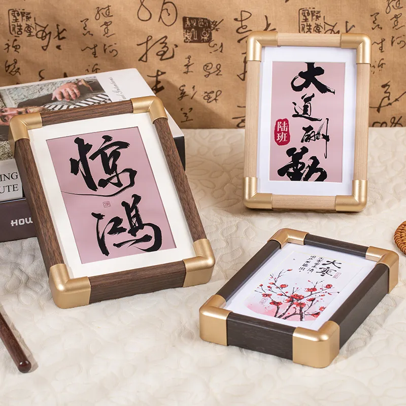 Copper corner solid wood photo frame supplier